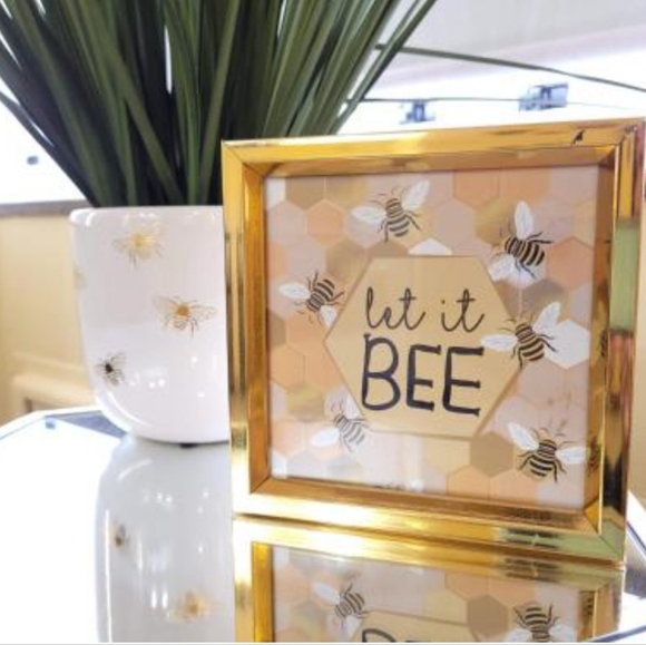Hobby Lobby~Let It Bee Sign Gold Frame Home Decor - Picture 6 of 6